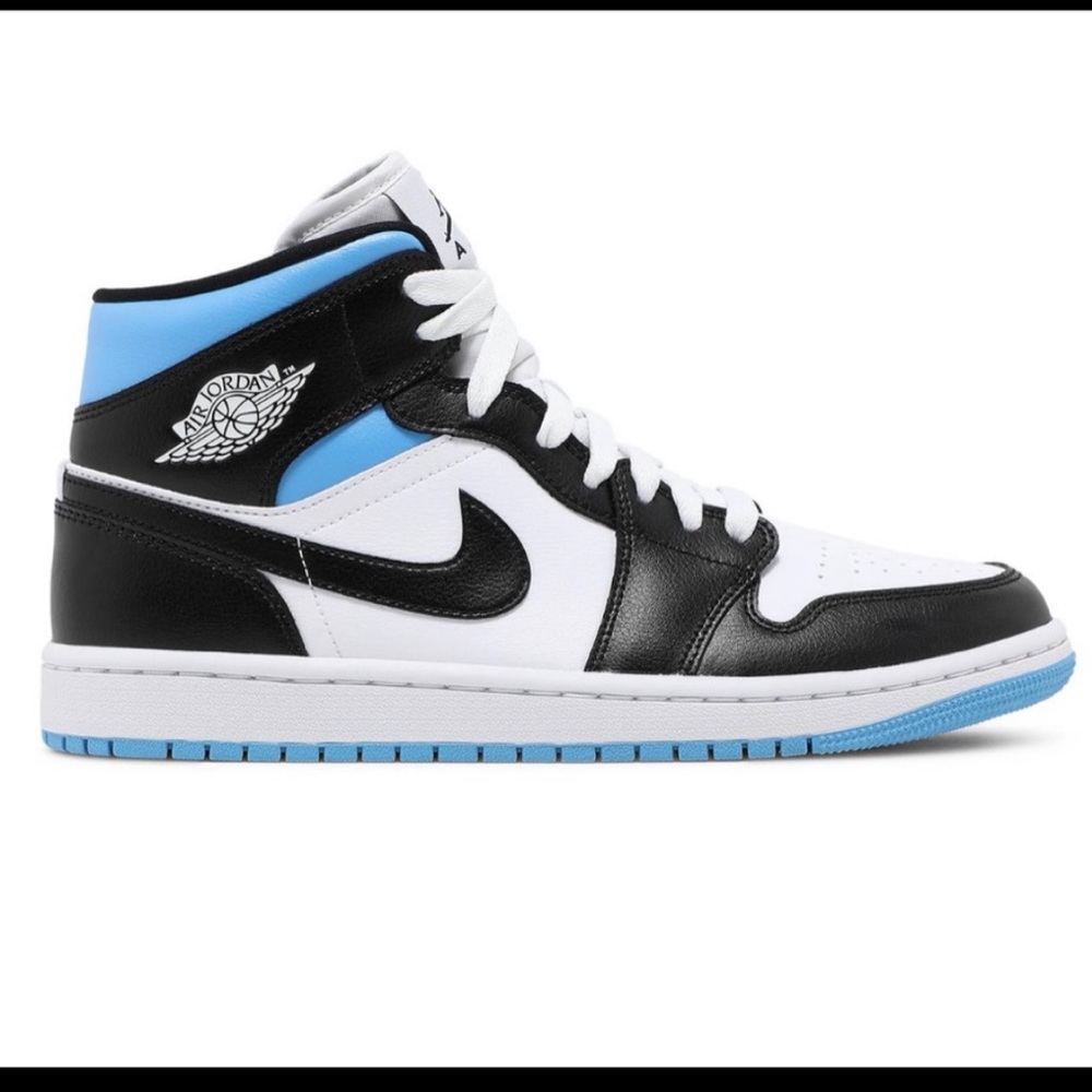 University Blue Jordan 1 Mid Sneaker - 100% Authentic